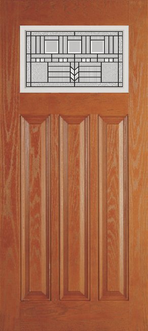 Alliance O814-6P-KP-P fiberglass entry door, textured oakgrain