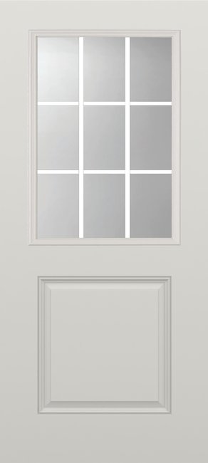 Alliance S672-1P-GBG9-CL fiberglass entry door, smooth