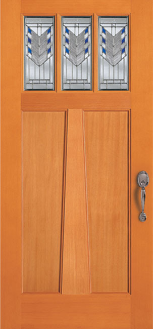 36823-AM Fir exterior wood door in douglas fir