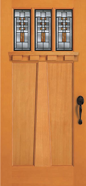 36843-AM Fir exterior wood door in douglas fir