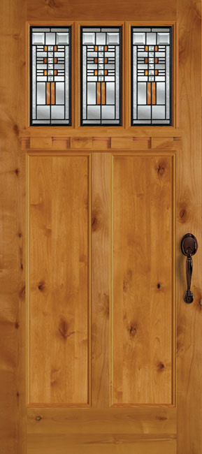 36843 Knotty Alder exterior wood door in knotty alder