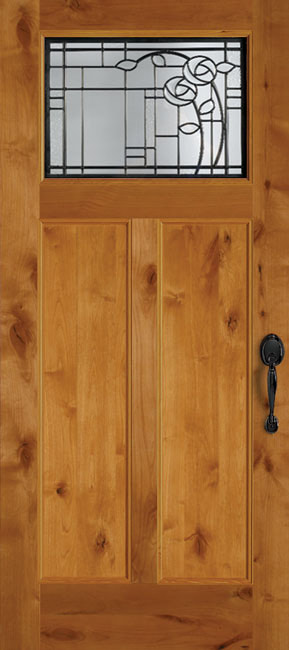 6961 Knotty Alder exterior wood door in knotty alder