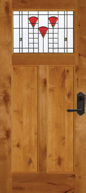 6962 Knotty Alder exterior wood door in knotty alder
